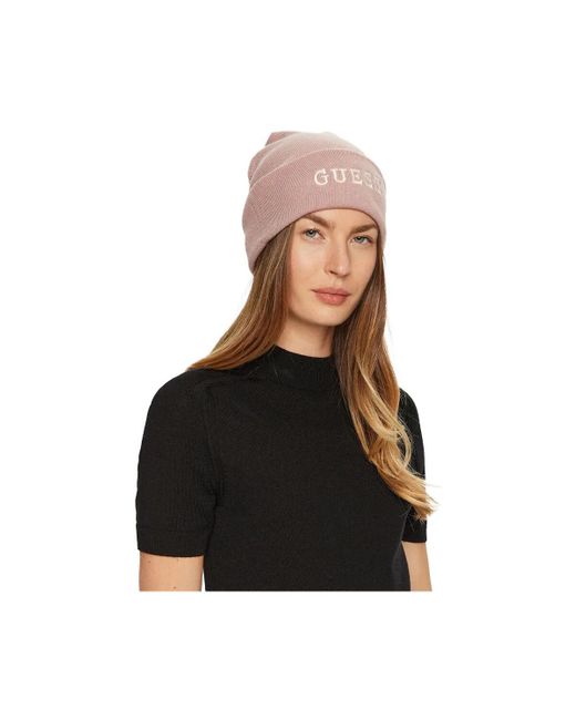 Bonnet Script Guess en coloris Pink