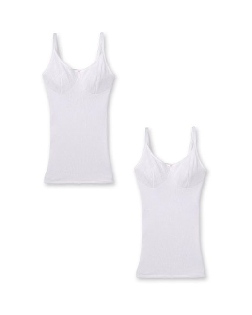 Maillots de corps by - Lot de 2 chemises fines bretelles Daxon en coloris White