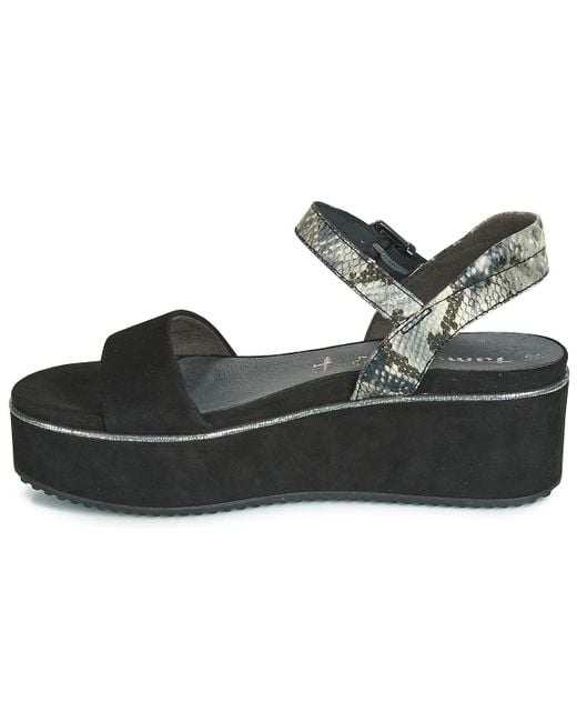 tamaris slippers zwart