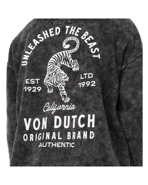 Sweat-shirt Sweat zippé relax fit à capuche avec print Beast Von Dutch en coloris Brown