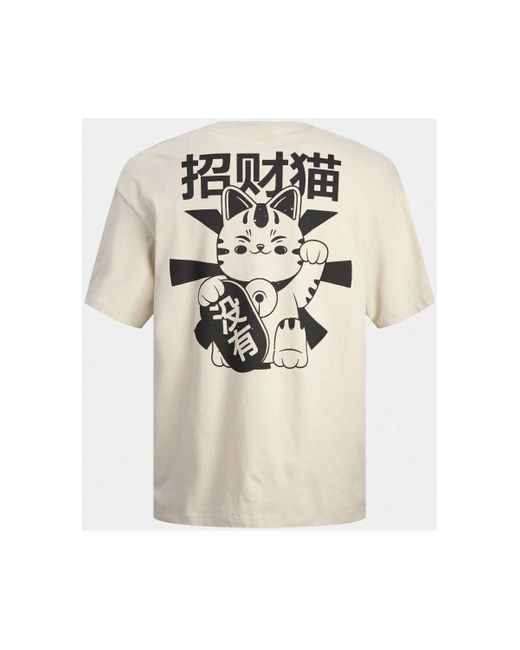 T-shirt 12249223 DIRK-MOONBEAM Jack & Jones pour homme en coloris White