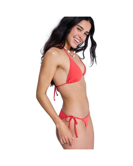 Maillots de bain Solid Essentials Tiki Tri Roxy en coloris Pink