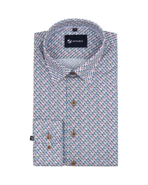 Chemise Chemise Impression Multicolore Suitable pour homme en coloris Gray