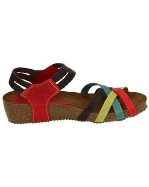 Sandales compensées Interbios en coloris Red