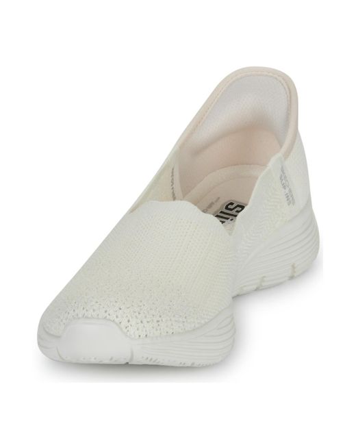 Skechers White Ballerinas Slip-Ins: Seager