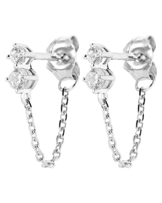 Boucles oreilles Boucles d'oreilles chainette et oz Brillaxis en coloris White