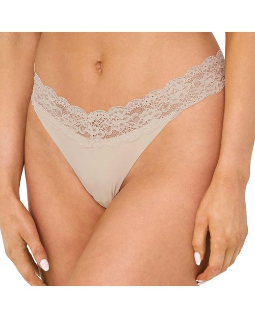 Strings String Paquet de 3 ONLCHLOE LACE THONG ONLY en coloris Natural