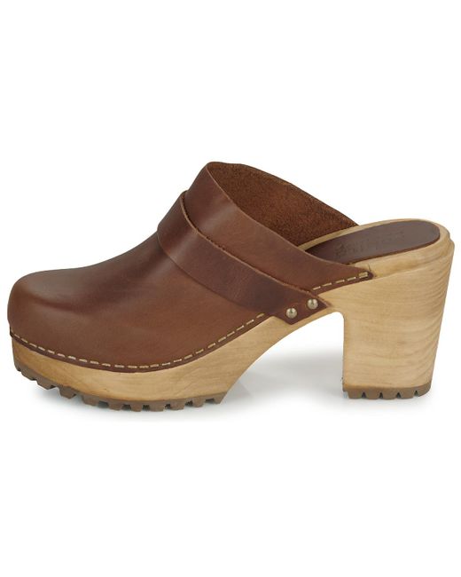Sanita Brown Clogs Peleni Chunk Open