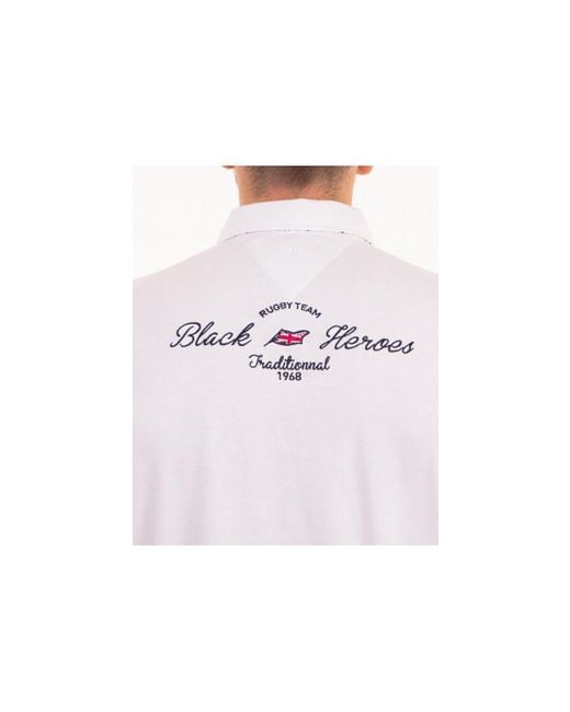 T-shirt Maillot manches courtes avec broderie Black Heroes au dos Camberabero pour homme en coloris White
