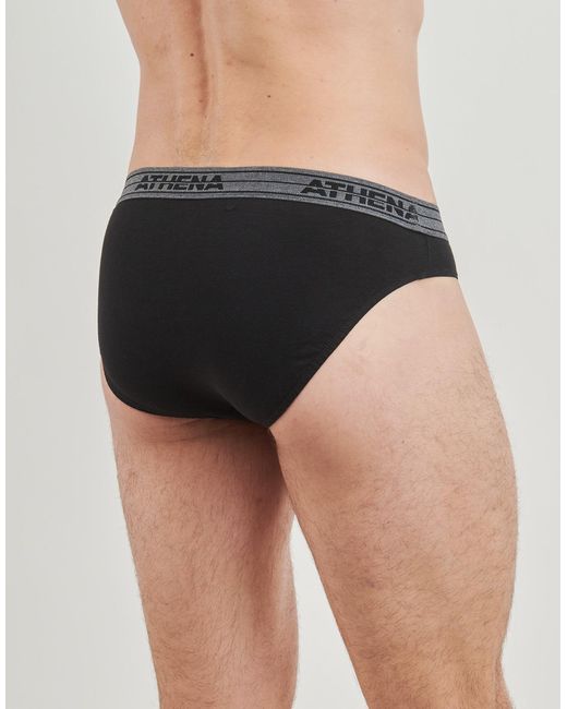 Athena Slips Basic Coton Pack De 4 in Black für Herren