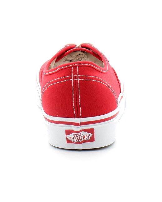 Baskets Chaussures basses à lacets pour adulte Authentic Vans en coloris Red