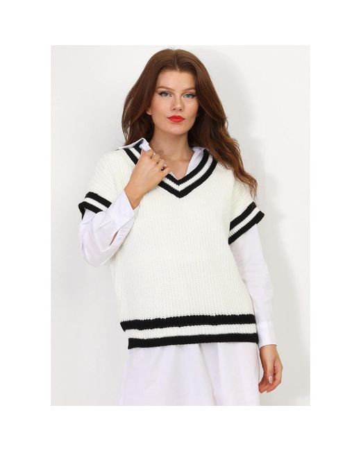 Pull Pulls Pour Femme La Modeuse en coloris White