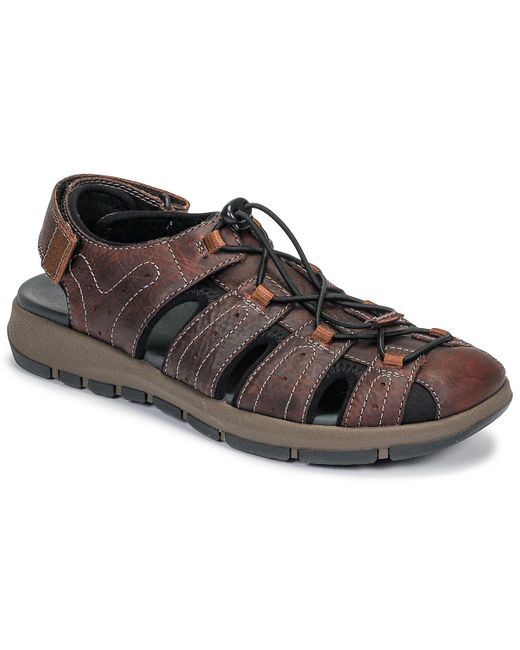 Clarks Leer Sandalen Brixby Cove in het Bruin voor heren - Bespaar 80% -  Lyst