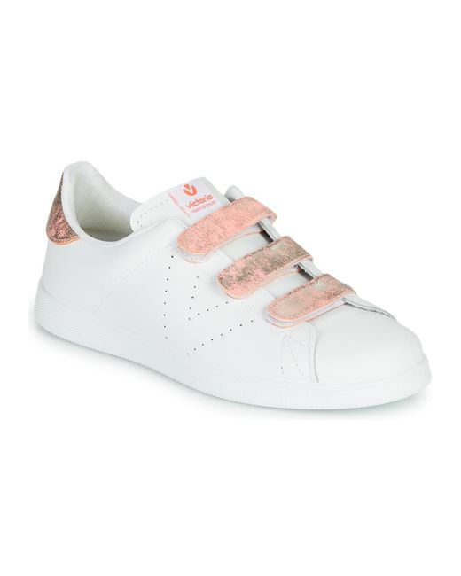 Victoria Lage Sneakers Tenis Piel Tiras Fluor in het White
