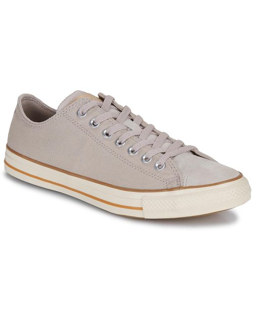 Converse Lage Sneakers Chuck Taylor All Star Canvas Leather in het Gray voor heren