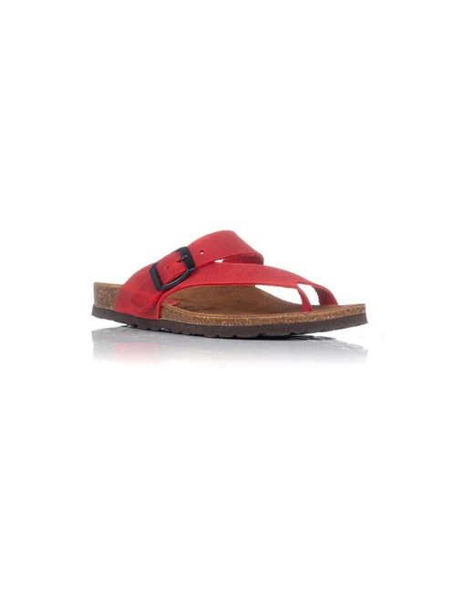 Sandales Plates Baskets 7119 Interbios en coloris Red
