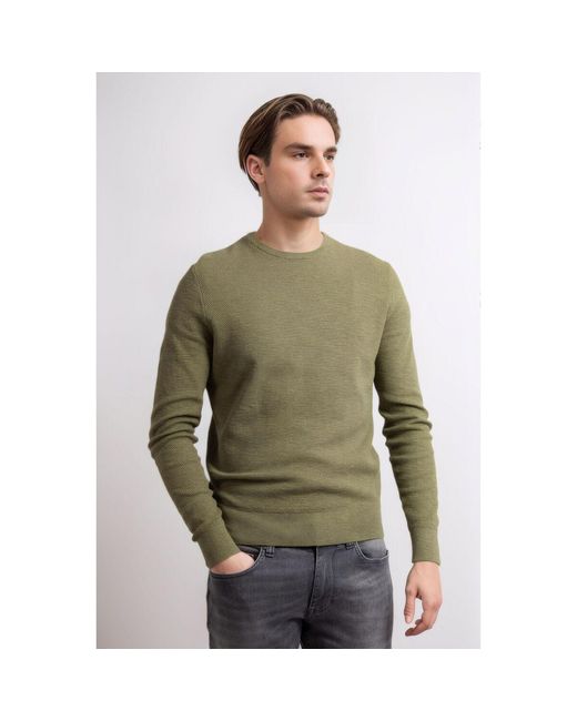 Sweatshirts Pull Structure Slub Vert Olive Suitable pour homme en coloris Green