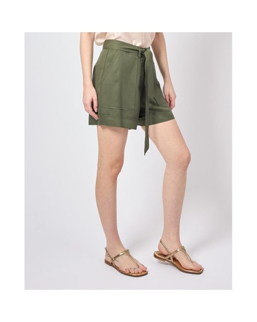 Short Short en coton avec ceinture à la taille Guess en coloris Green