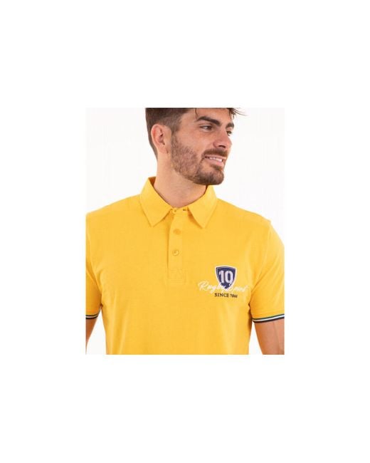 T-shirt Maillot manches courtes avec écussons et broderies Camberabero pour homme en coloris Yellow