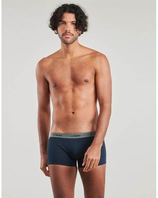 Athena Boxers Basic Coton Pack De 4 in het Green voor heren