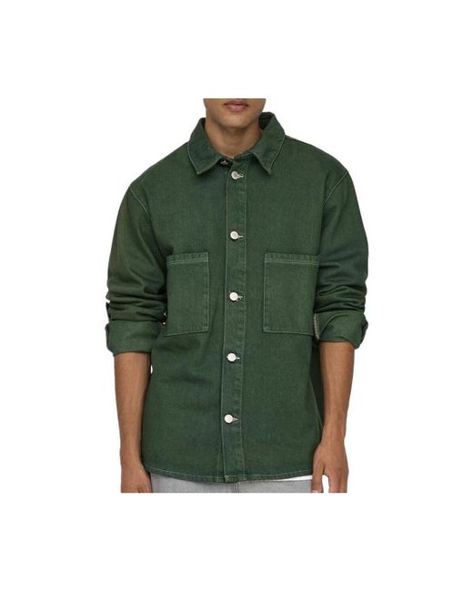 Chemise 22032418-DBD Only & Sons pour homme en coloris Green