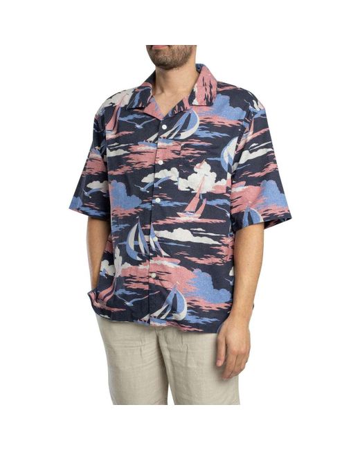 Chemise Chemise à manches courtes à imprimé Rel Sailing Gant pour homme en coloris Blue