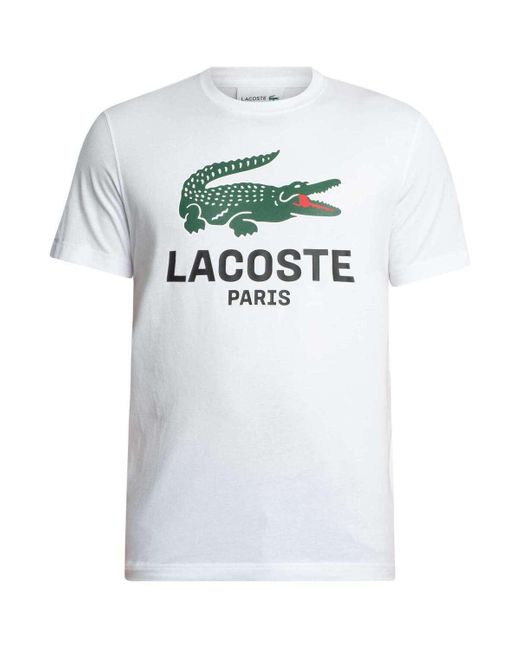 T-shirt T-shirt graphique Paris Lacoste pour homme en coloris White