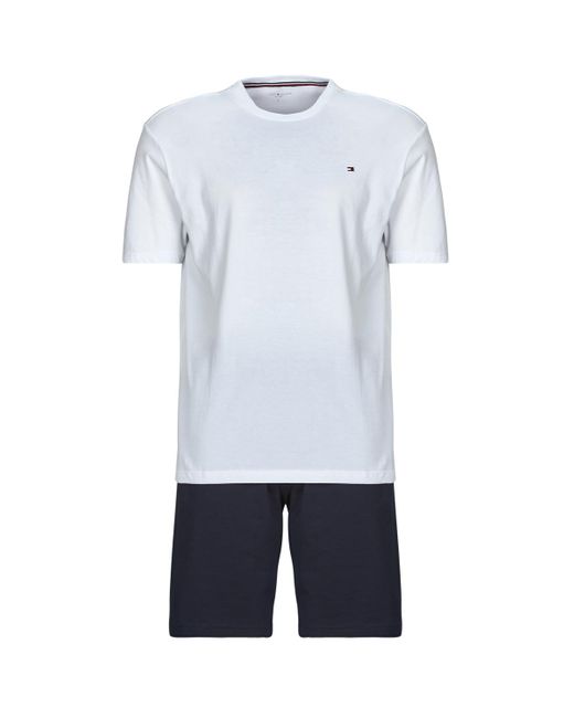 Pigiami Camicie Da Notte Cn Ss Short Jersey Set di Tommy Hilfiger in Blue da Uomo
