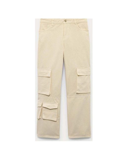 Pantalon Pantalon cargo taille haute Promod en coloris Natural