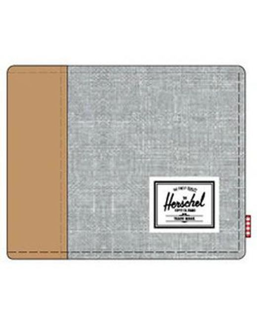 Portefeuille Hank Wallet Light Grey Crosshatch/Natural Herschel Supply Co. pour homme en coloris Blue