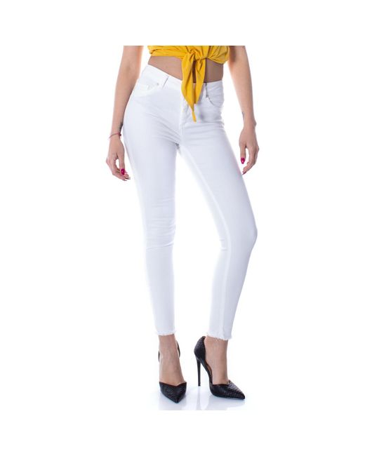 Jeans skinny 15155438 - ONLBLUSH MID SK RAW ANK DNM REA0730 NOOS ONLY en coloris White