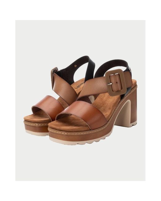 Sandales Sandale avec semelle en caoutchouc Refresh en coloris Brown