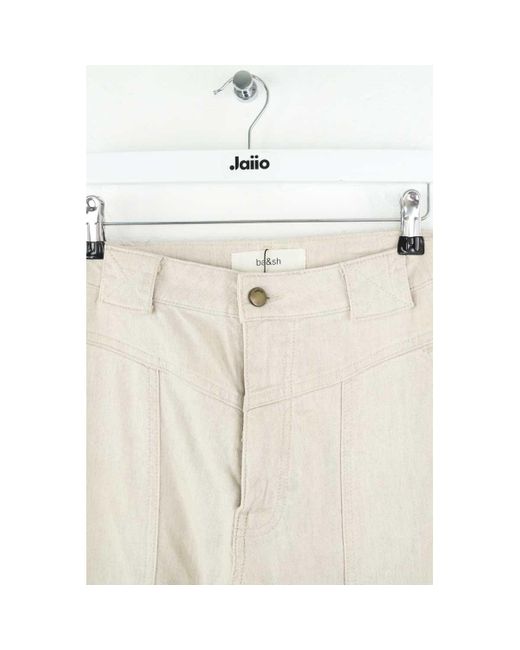 Pantalon Pantalon droit en coton écru Ba&sh en coloris Natural