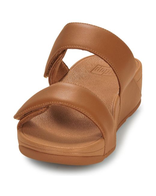Sandales Lulu Adjustable Leather Slides Fitflop en coloris Brown