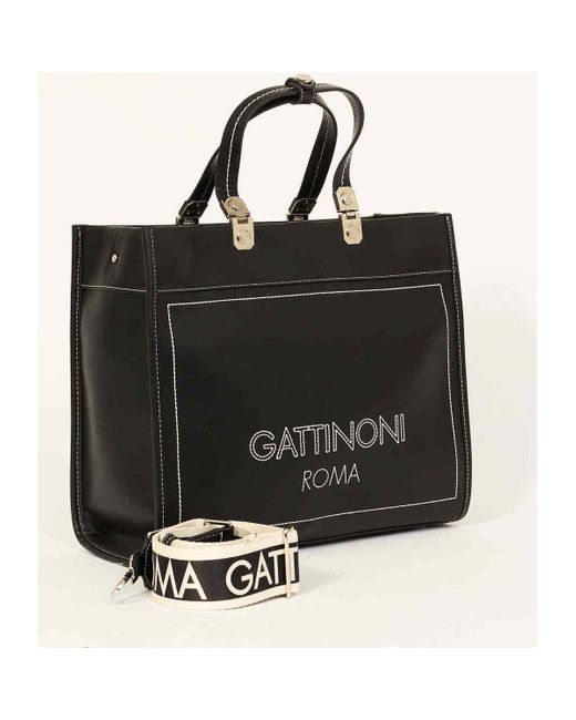 Cabas Sac avec double poignée et logo Gattinoni en coloris Black