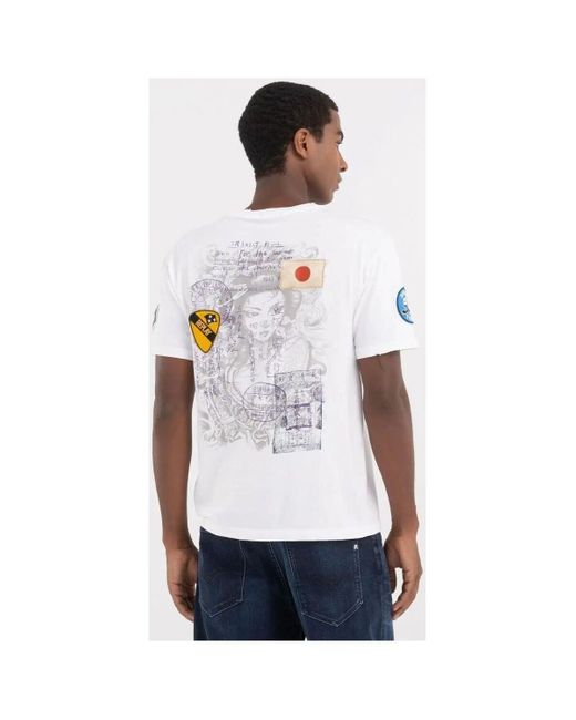 T-shirt M6763.23608P-801 Replay pour homme en coloris White