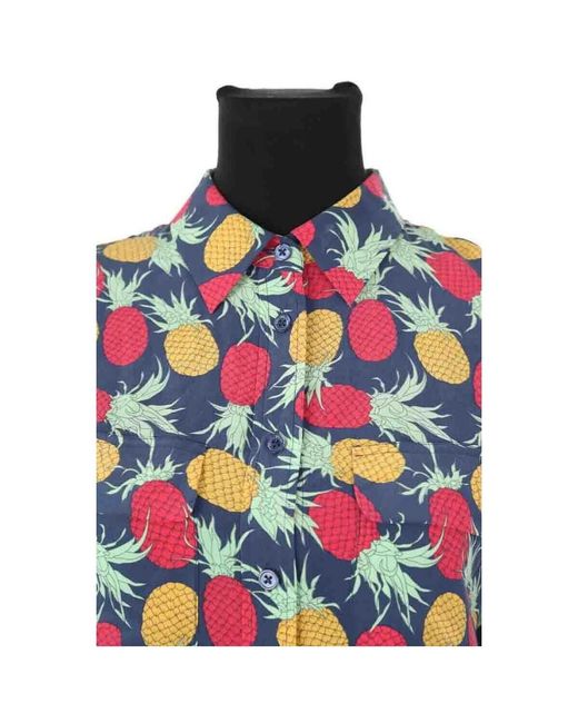 Chemise Chemise en soie multicolore Equipment en coloris Blue