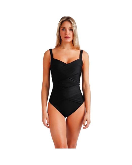 Maillots de bain Maillot de bain une pièce préformé amincissant Curvy Mod Admas en coloris Black