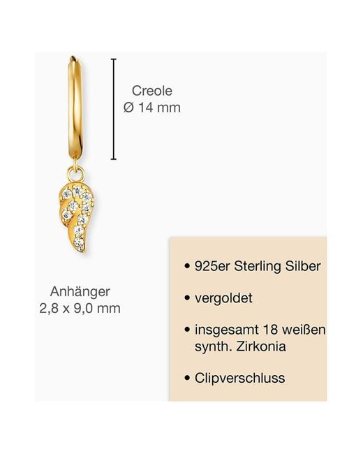 Boucles oreilles ERE-FLYWING1-ZI-G-CR Engelsrufer en coloris Metallic