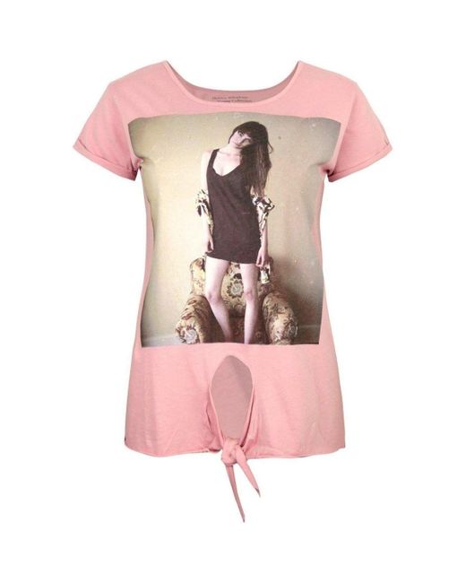 T-shirt Floral Madness Blood Is The New Black en coloris Pink