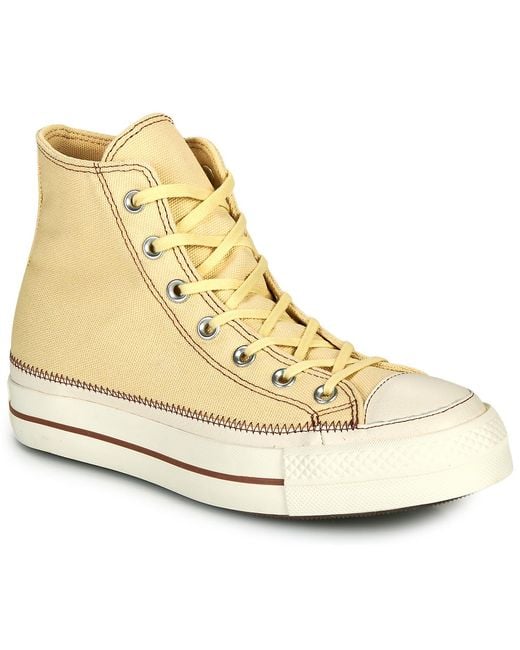 Converse Natural Turnschuhe Chuck Taylor All Star Lift Platform Contrast Stitching