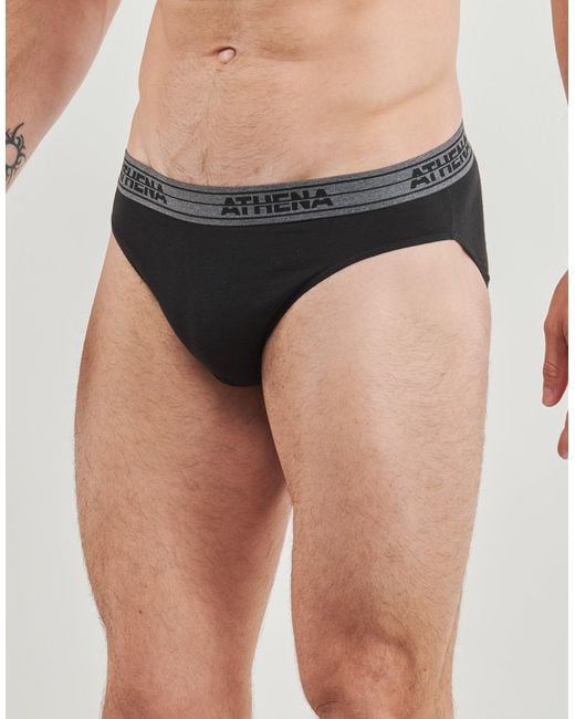 Athena Slips Basic Coton Pack De 4 in Black für Herren