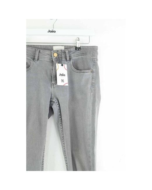 Jeans Jean slim en coton gris Sezane en coloris Gray