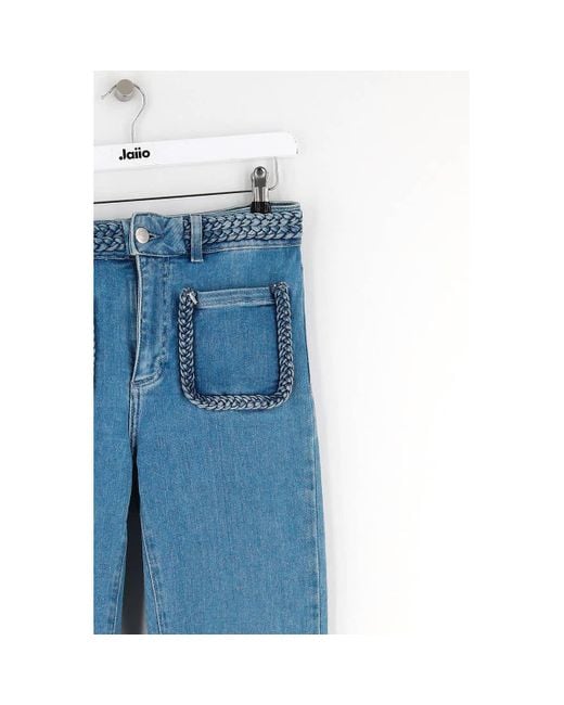 Jeans Jean droit en coton bleu Maje en coloris Blue