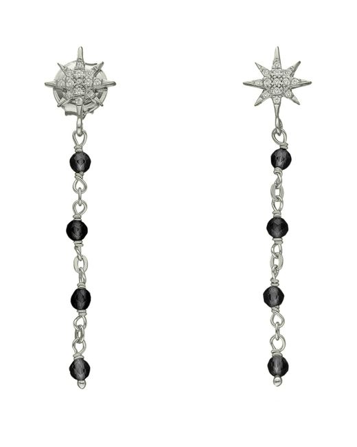 Boucles oreilles Boucles D'oreilles Argent Rhodié étoile Zirconium Blanc Orusbijoux pour homme en coloris White
