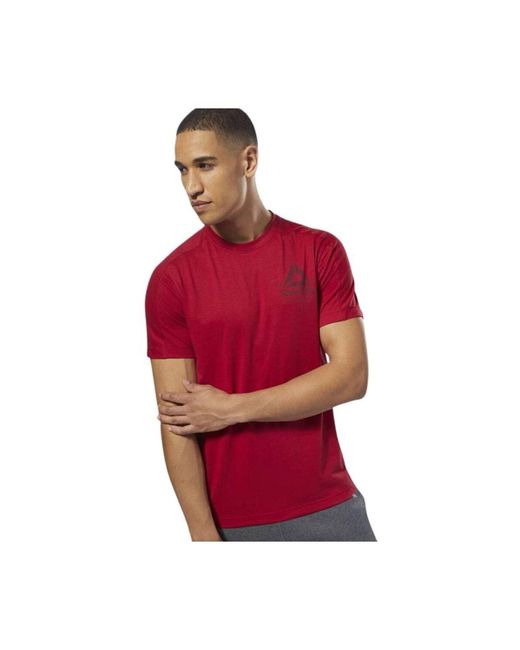 Reebok T-Shirt Korte Mouw Speedwick in het Red voor heren