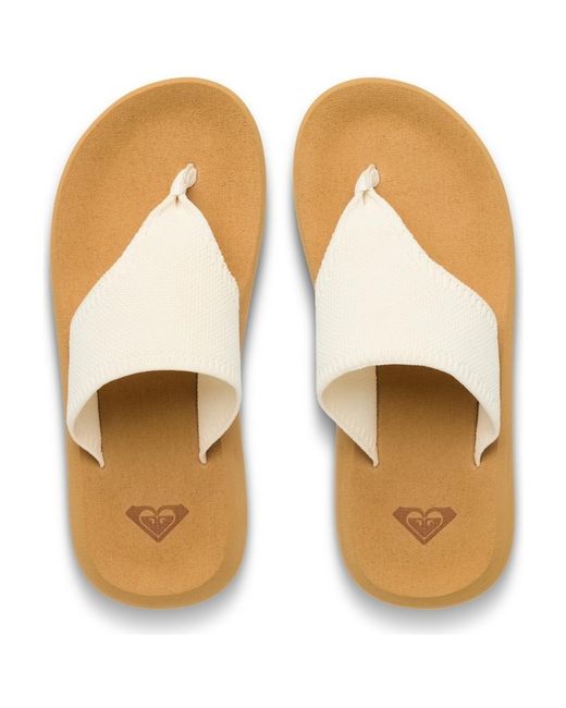 Sandales plates Samolo Roxy en coloris Metallic