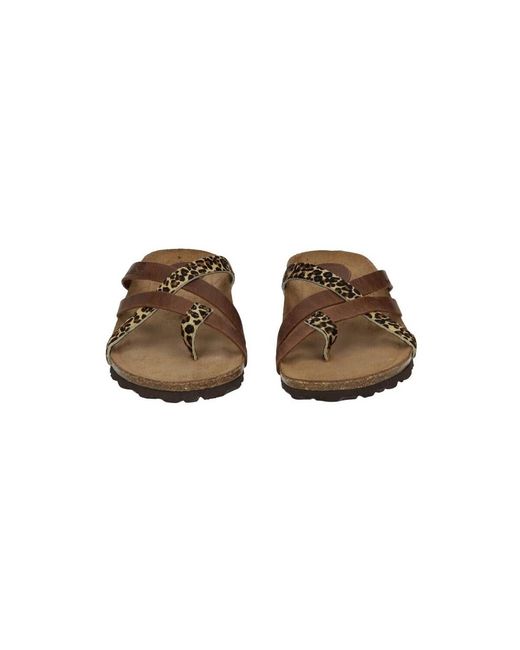 Sandales plates Interbios en coloris Brown