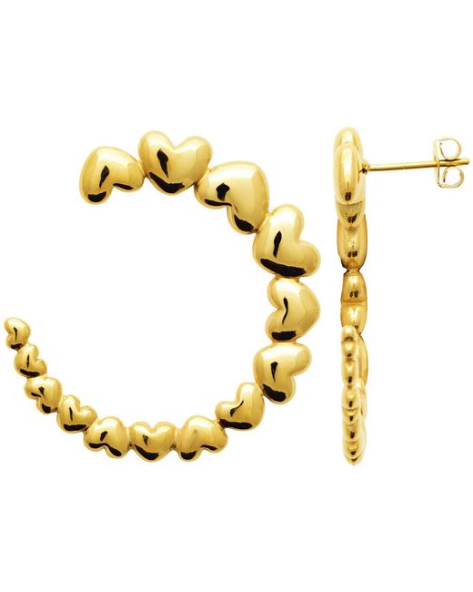 Boucles oreilles Boucles d'oreilles acier doré motif coeur Brillaxis en coloris Metallic