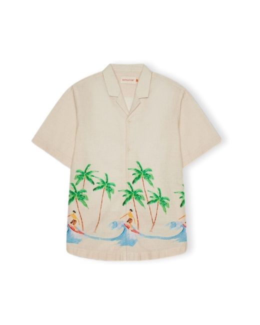 RVLT REVOLUTION Overhemd Lange Mouw Cuban 3104 Shirt in het Green voor heren